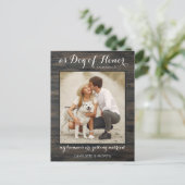 Carte Postale Faire-part Chien d'honneur photo rustique mariage fiançailles (Debout devant)
