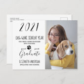 Carte Postale Faire-part Chien Est Parti Classe De L'Année Supérieure De 20 (Devant / Derrière)