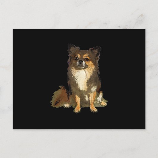 Carte Postale Faire-part Chien graphique long Haired Chihuahua mignon (Devant)