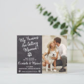Carte Postale Faire-part Chien Mariage Rustique Chien Enregistrer La Date (Debout devant)