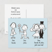 Carte Postale Faire-part Chiffres d'étiquette mignonne Enregistrer la date (Devant / Derrière)