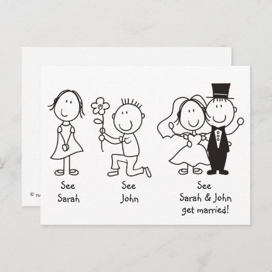 Carte Postale Faire-part Chiffres d'étiquette mignonne Enregistrer la date  (Devant / Derrière)