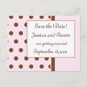 Carte Postale Faire-part Chocolat et Rose pour Sauvegarder la Date !