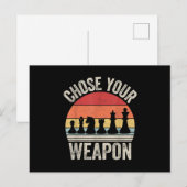 Carte Postale Faire-part Choose Your Weapon (Devant / Derrière)