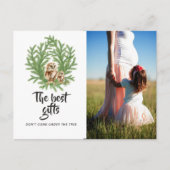 Carte Postale Faire-part Chouette aquarelle Noël bébé attend une photo (Devant)