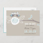 Carte Postale Faire-part Chouette Mariage Whimsical Branche Arbre Enregistr (Devant / Derrière)