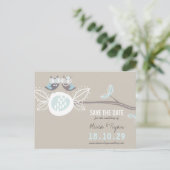 Carte Postale Faire-part Chouette Mariage Whimsical Branche Arbre Enregistr (Debout devant)