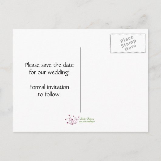 Carte Postale Faire-part Chouette rose Enregistrer La Date (Dos)