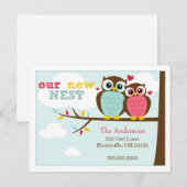 Carte Postale Faire-part Chouettes adorables Annonces de déménagement (Devant / Derrière)