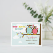 Carte Postale Faire-part Chouettes adorables Annonces de déménagement (Debout devant)