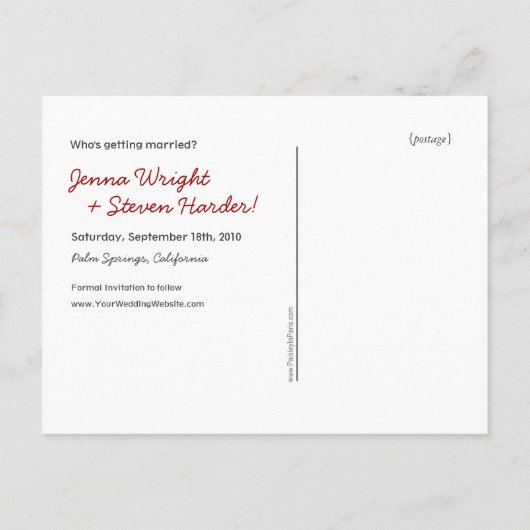 Carte Postale Faire-part Chouettes mignonnes Enregistrer la date (Dos)