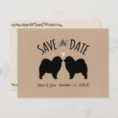 Carte Postale Faire-part Chow Chow Silhouettes Mariage Enregistrer la date (Devant / Derrière)