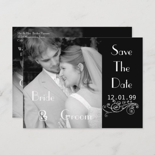 Carte Postale Faire-part Christian Save The Date avec vos photos (Devant / Derrière)