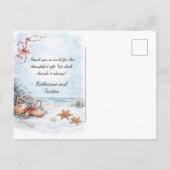Carte Postale Faire-part Christmas at the Beach Lighthouse Tree | (Dos)