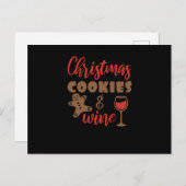 Carte Postale Faire-part Christmas cookies and wine (Devant / Derrière)