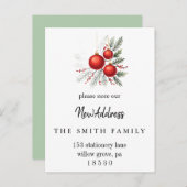 Carte Postale Faire-part Christmas Greenery Change of Address Insert Card (Devant / Derrière)