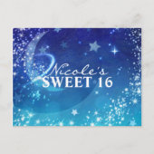 Carte Postale Faire-part Ciel Céleste Lune Étincelle Fête Enregistrer la Da (Devant)