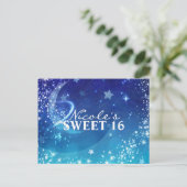 Carte Postale Faire-part Ciel Céleste Lune Étincelle Fête Enregistrer la Da (Debout devant)