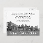 Carte Postale Faire-part Ciel de New York Pont de Bklyn Gravé Sauvegarder l (Devant / Derrière)