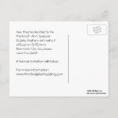 Carte Postale Faire-part Ciel de New York Pont de Bklyn Gravé Sauvegarder l (Dos)