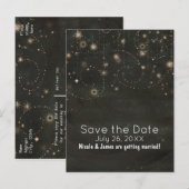 Carte Postale Faire-part Ciel Étoilé Sombre Céleste Noir Tourbillonne Tout (Devant / Derrière)