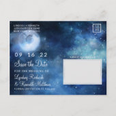 Carte Postale Faire-part Ciel lunaire pleine lune Galaxie céleste Sauvegard (Dos)