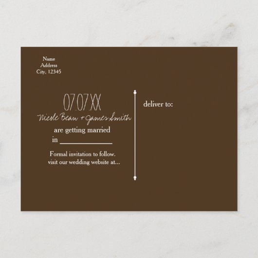 Carte Postale Faire-part Ciel rustique enchanté étoiles et feuillage Save T (Dos)