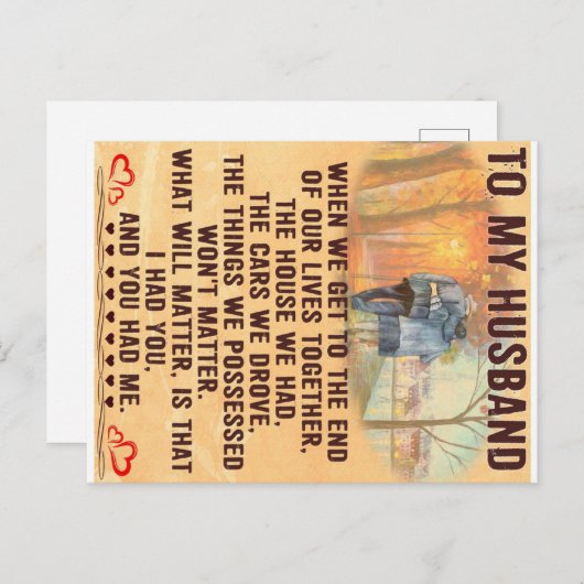 Carte Postale Faire-part Citations Drôle Cadeau Au Mari | Cadeau pour père (Devant / Derrière)