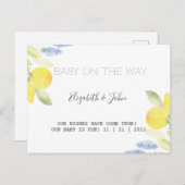 Carte Postale Faire-part Citrons à l'aquarelle (Devant / Derrière)