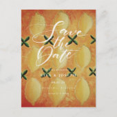 Carte Postale Faire-part Citrons Fruit Country Script Enregistrer la date (Devant)