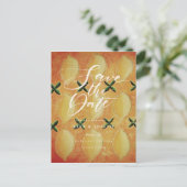 Carte Postale Faire-part Citrons Fruit Country Script Enregistrer la date (Debout devant)
