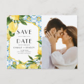 Carte Postale Faire-part Citrons Méditerranée Code QR Photo Enregistrer la  (Devant)