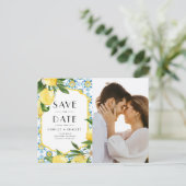 Carte Postale Faire-part Citrons Méditerranée Code QR Photo Enregistrer la  (Debout devant)