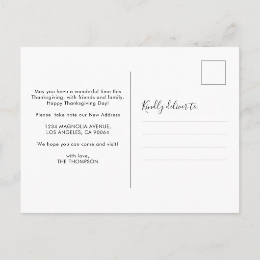 Carte Postale Faire-part Citrouille blanche aquarelle florale moderne en mo (Dos)