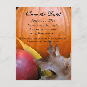 Carte Postale Faire-part Citrouille d'automne, Mariage de automne Apple Enr