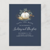 Carte Postale Faire-part Citrouilles blanches et dorées automne Enregistrer (Devant)