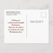 Carte Postale Faire-part Citrouilles de récolte et bordure de feuillage d'a (Dos)