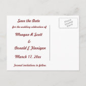 Carte Postale Faire-part Claddagh Save the Date (Dos)