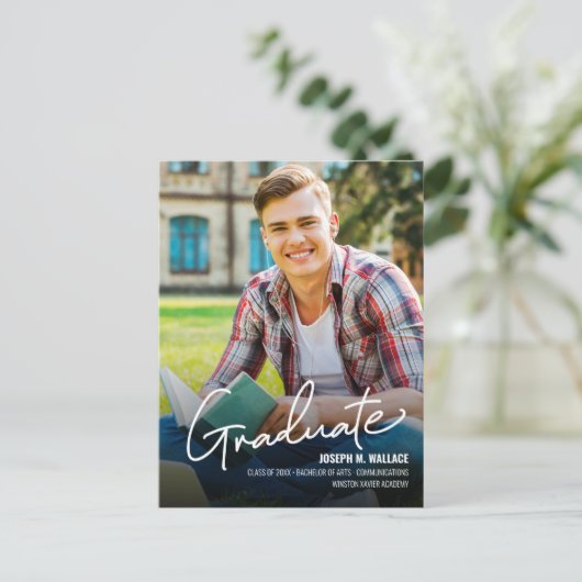 Carte Postale Faire-part Classe 2025 Université - photo personnalisée (Debout devant)