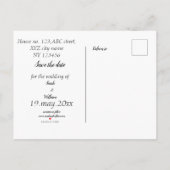 Carte Postale Faire-part Classé Boho Chic Floral Navy Mariage à thème (Dos)