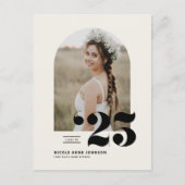 Carte Postale Faire-part Classe Boho de 2025 Arch Photo Graduation (Devant)