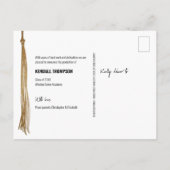 Carte Postale Faire-part Classe d'or moderne Classe 2024 Graduation photo (Dos)