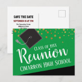 Carte Postale Faire-part Classe école Réunion Faux Gold Confetti (Devant / Derrière)