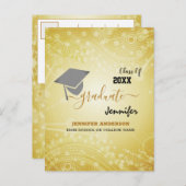 Carte Postale Faire-part Classe Élégante de 20XX, Photo, Remise des diplôme (Devant / Derrière)