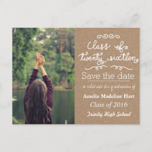 Carte Postale Faire-part Classe Papier Kraft De 2016   Enregistrer la photo