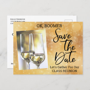 Carte Postale Faire-part Classe Réunion Enregistrer La Date Baby Boomer Cha