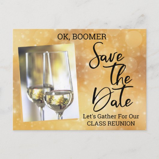 Carte Postale Faire-part Classe Réunion Enregistrer La Date Baby Boomer Cha (Devant)