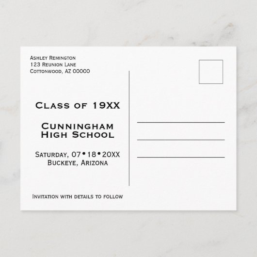 Carte Postale Faire-part Classe Réunion Enregistrer La Date Baby Boomer Cha (Dos)