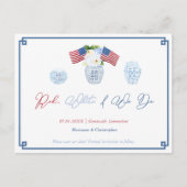 Carte Postale Faire-part Classic All American Red White Nous Sauvegardons L (Devant)