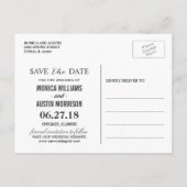 Carte Postale Faire-part Classic Black White Stripes Floral Enregistrer la (Dos)